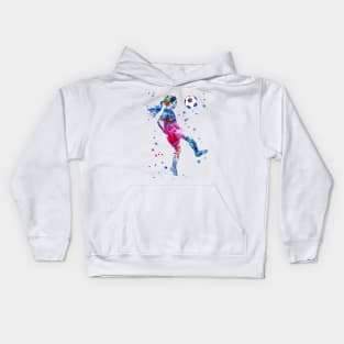 Soccer Player Little Girl With Ball Kids Hoodie